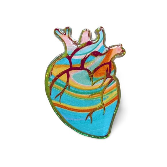 Heart Badge Reel | Handmade ID Holder | Nurse Teacher Student Therapist Gift NWT - Picture 4 of 5